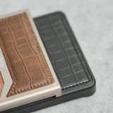 Samsung Galaxy Ultra series Metallic Wood Leather AeroFLex Aluminium  Case With Rotating Stand