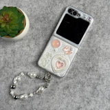 Samsung Galaxy Z Flip 6 3D Pink Butterfly Heart Cover