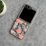 Samsung Galaxy Z Flip 6 3D Pink Flower Pearl Stone Cover