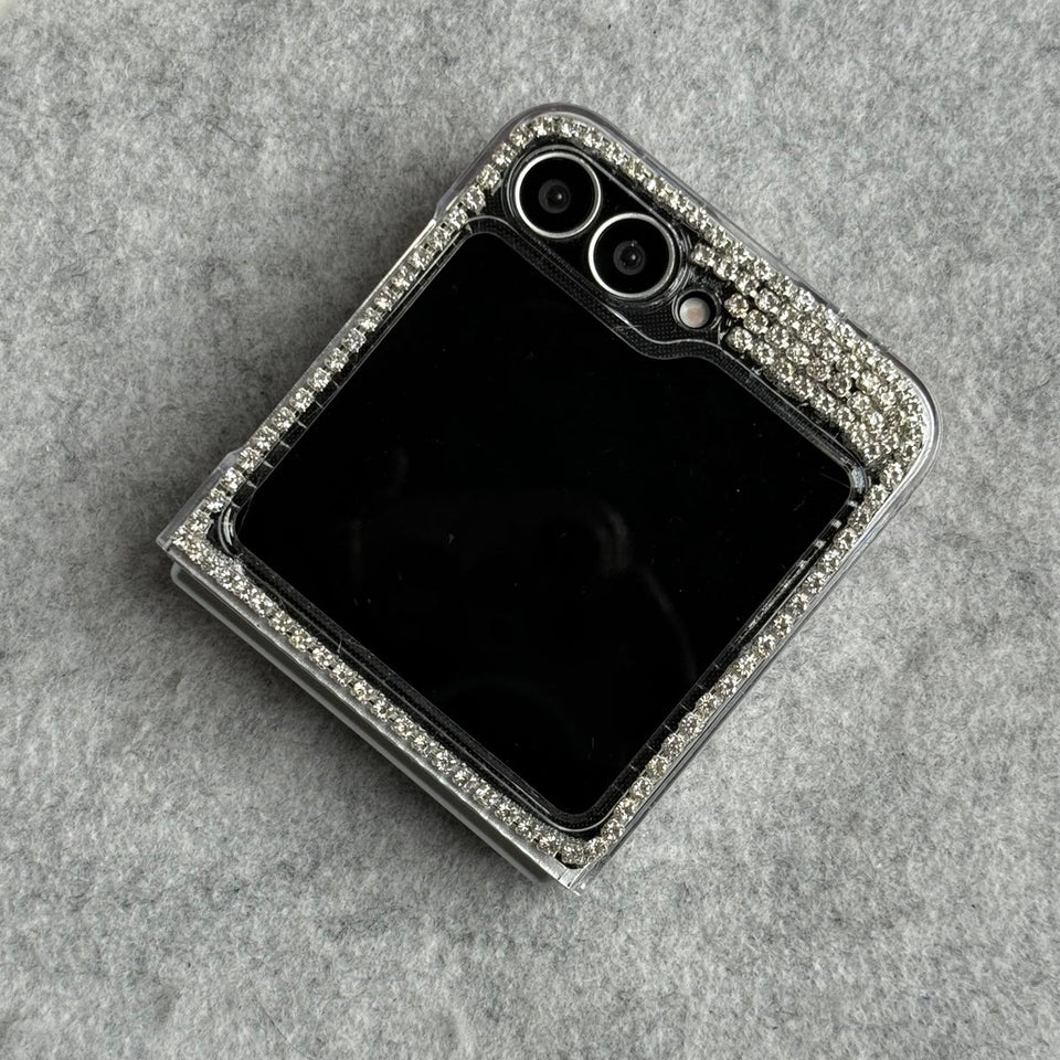 Samsung Galaxy Z Flip 6 3D Pink Flower Pearl Stone Cover