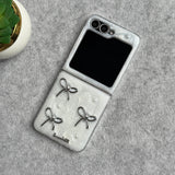 Samsung Galaxy Z Flip 6 3D Silver Bow Knot Case Cover