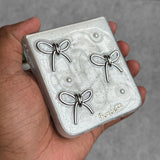 Samsung Galaxy Z Flip 6 3D Silver Bow Knot Case Cover