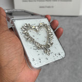 Samsung Galaxy Z Flip 6 3D Silver Rhinestone Heart Case Cover