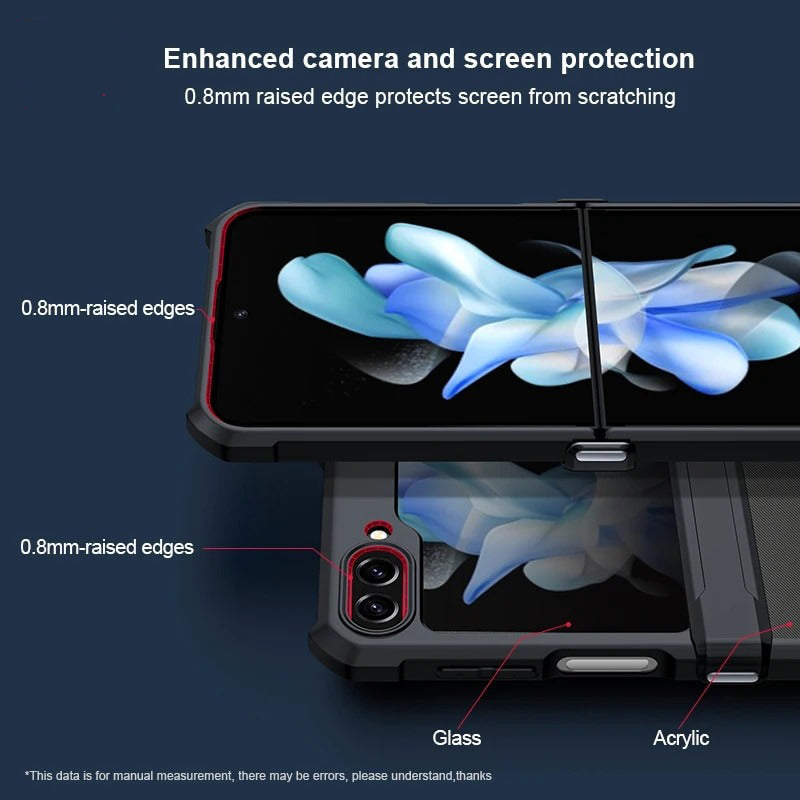 Samsung Galaxy Z Flip 6 Airbags Bumper Transparent Back Case Cover(Black)