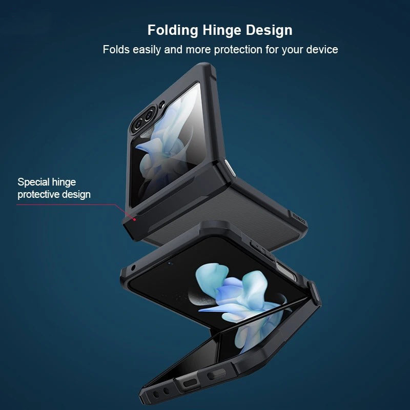 Samsung Galaxy Z Flip 6 Airbags Bumper Transparent Back Case Cover(Black)