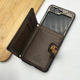 Samsung Galaxy Z Flip 6 Luxury Brand GG Wallet Case Cover