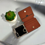 Samsung Galaxy Z Flip 6 Luxury Brand Leather Card Holder Case Cover