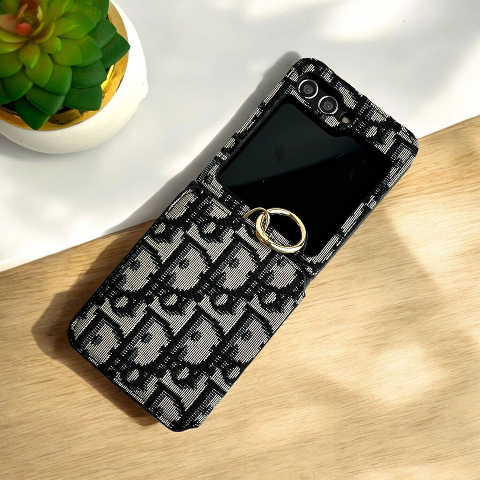 Samsung Galaxy Z Flip 6 Luxury Brand Leather Card Holder Case Cover