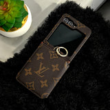 Samsung Galaxy Z Flip 6 Luxury Brand Leather Card Holder Case Cover