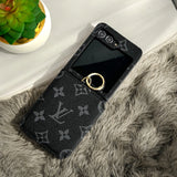 Samsung Galaxy Z Flip 6 Luxury Brand Leather Card Holder Case Cover