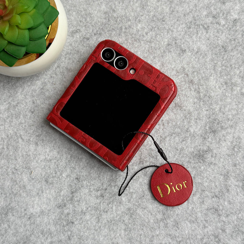 Samsung Galaxy Z Flip 6 Luxury DR Brand PU Leather Design Case Cover