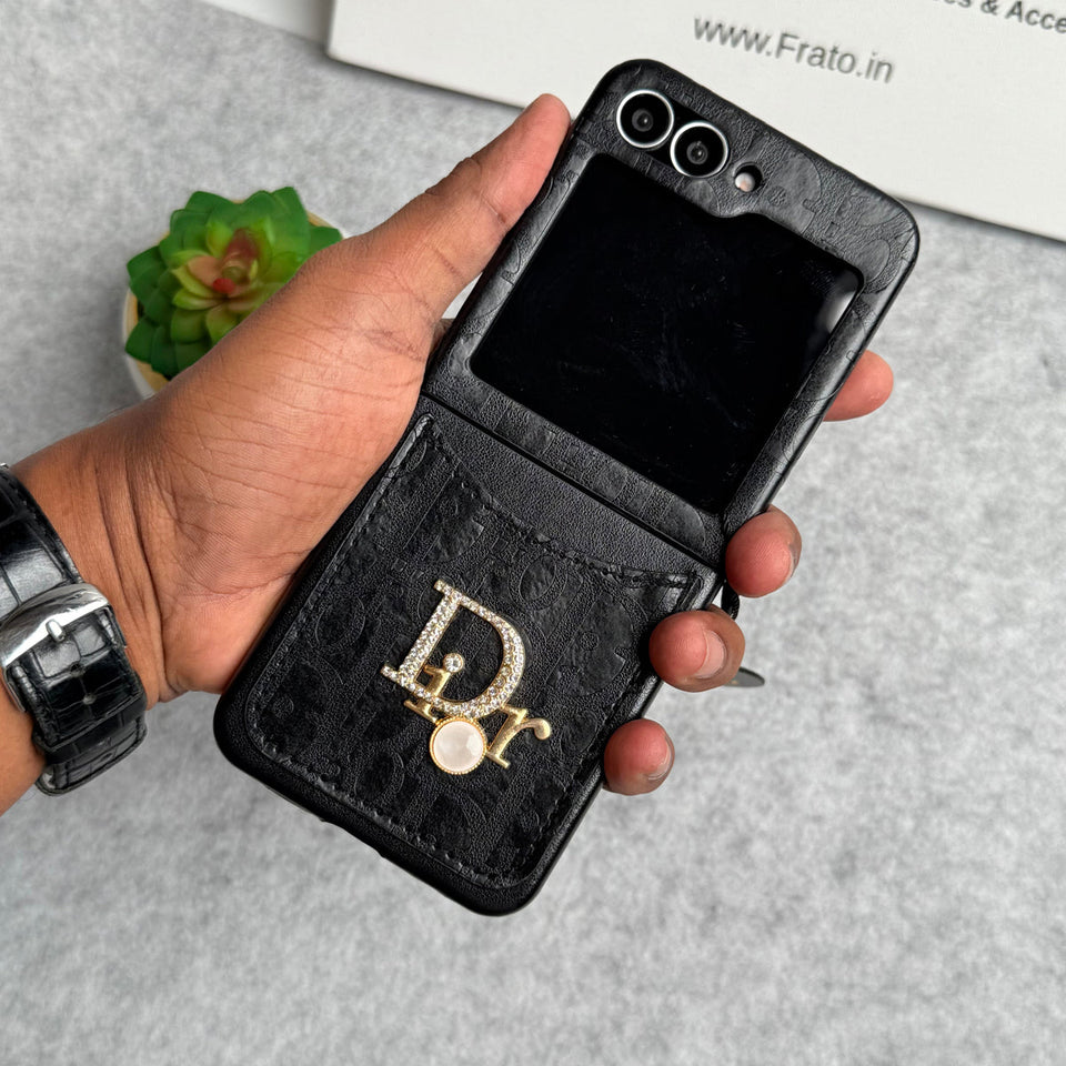 Samsung Galaxy Z Flip 6 Luxury DR Brand PU Leather Design Case Cover