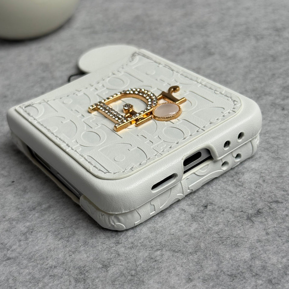 Samsung Galaxy Z Flip 6 Luxury DR Brand PU Leather Design Case Cover