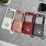 Samsung Galaxy Z Flip 6 Luxury DR Brand PU Leather Design Case Cover
