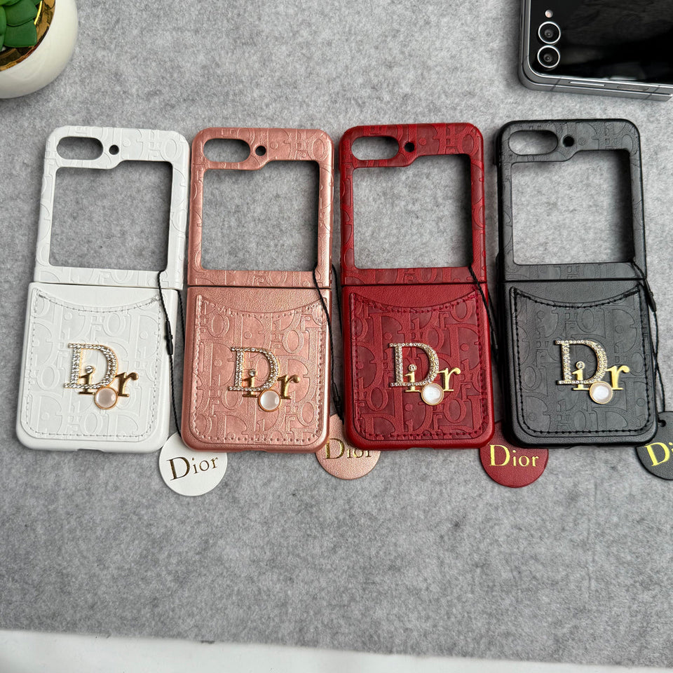 Samsung Galaxy Z Flip 6 Luxury DR Brand PU Leather Design Case Cover