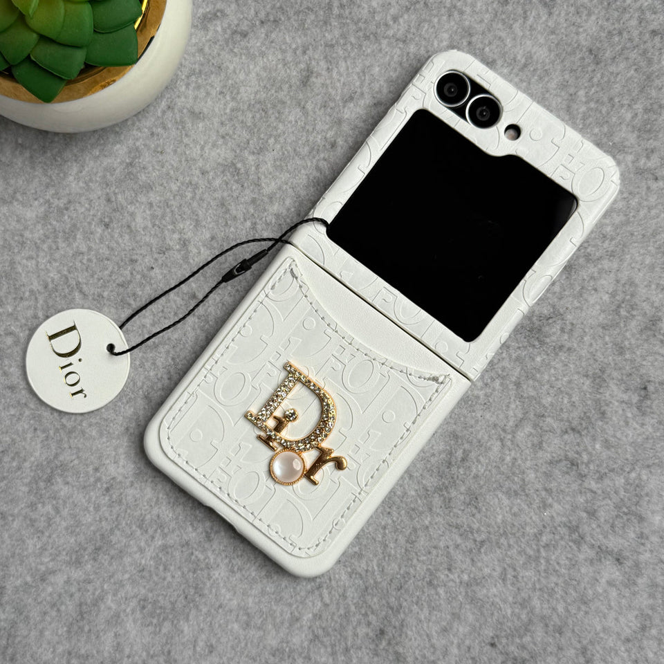 Samsung Galaxy Z Flip 6 Luxury DR Brand PU Leather Design Case Cover