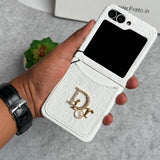 Samsung Galaxy Z Flip 6 Luxury DR Brand PU Leather Design Case Cover