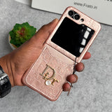 Samsung Galaxy Z Flip 6 Luxury DR Brand PU Leather Design Case Cover