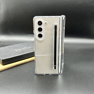 Samsung Galaxy Z Fold 5 Transparent Cristal Hard Shell Cover Case With S-Pent Slot