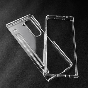 Samsung Galaxy Z Fold 5 Transparent Cristal Hard Shell Cover Case With S-Pent Slot