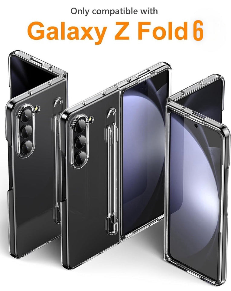Samsung Galaxy Z Fold 6 Transparent Cristal Hard Shell Cover Case With S-Pent Slot