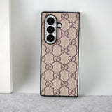 Samsung Galaxy Z Fold 7 Luxury GG Pattern PU Leather Case Cover (Beige)