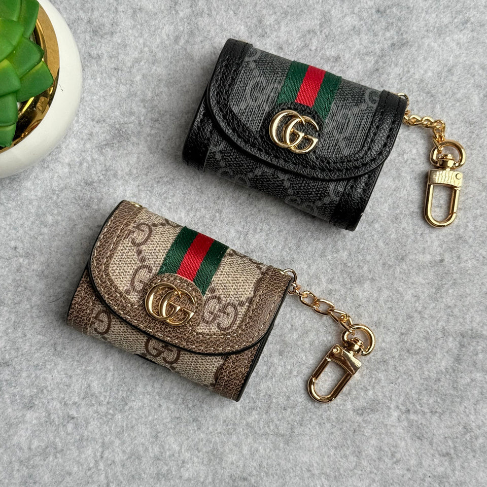 Luxury Branded GG Leather Case For Airpod (Universal Airpod Case)