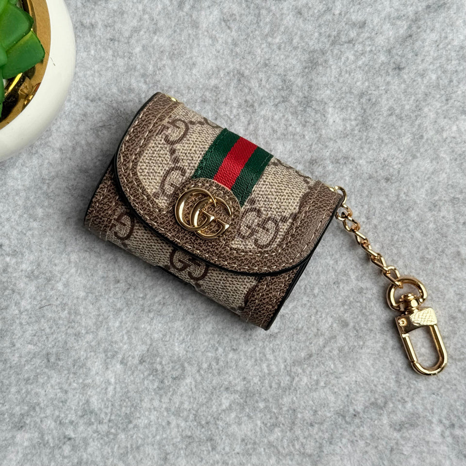 Luxury Branded GG Leather Case For Airpod (Universal Airpod Case)