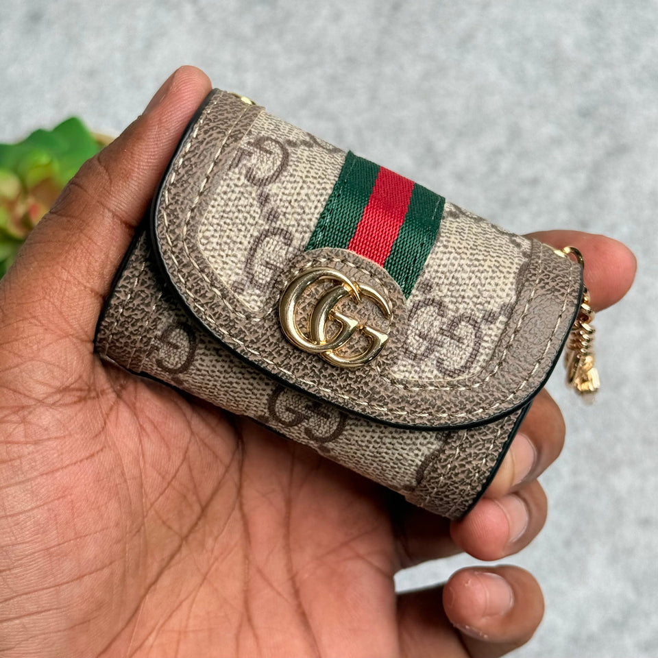 Luxury Branded GG Leather Case For Airpod (Universal Airpod Case)