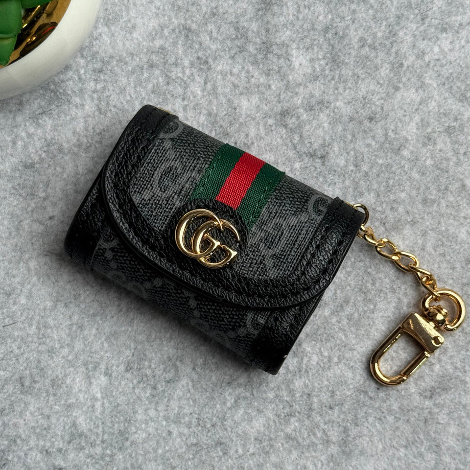 Luxury Branded GG Leather Case For Airpod (Universal Airpod Case)