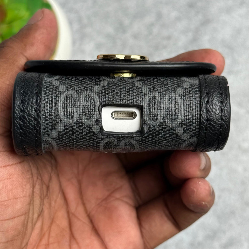 Luxury Branded GG Leather Case For Airpod (Universal Airpod Case)