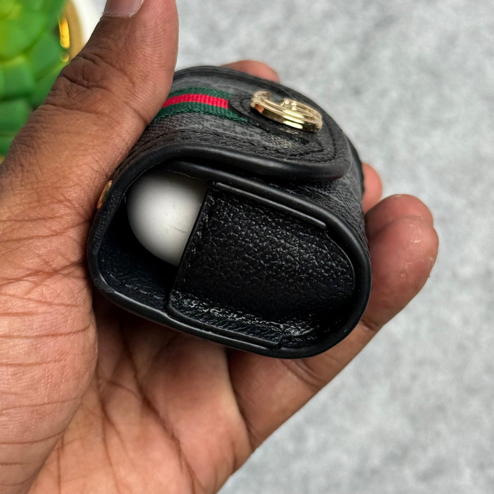 Luxury Branded GG Leather Case For Airpod (Universal Airpod Case)
