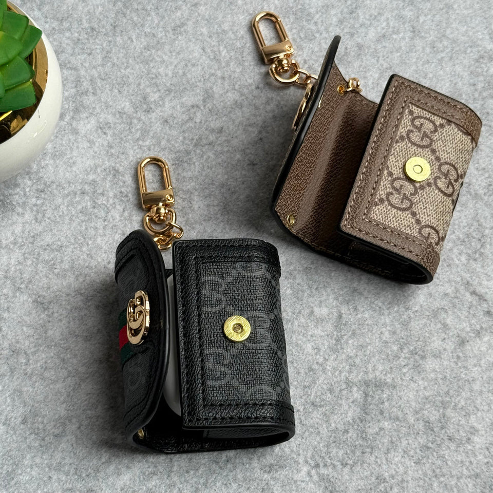 Luxury Branded GG Leather Case For Airpod (Universal Airpod Case)
