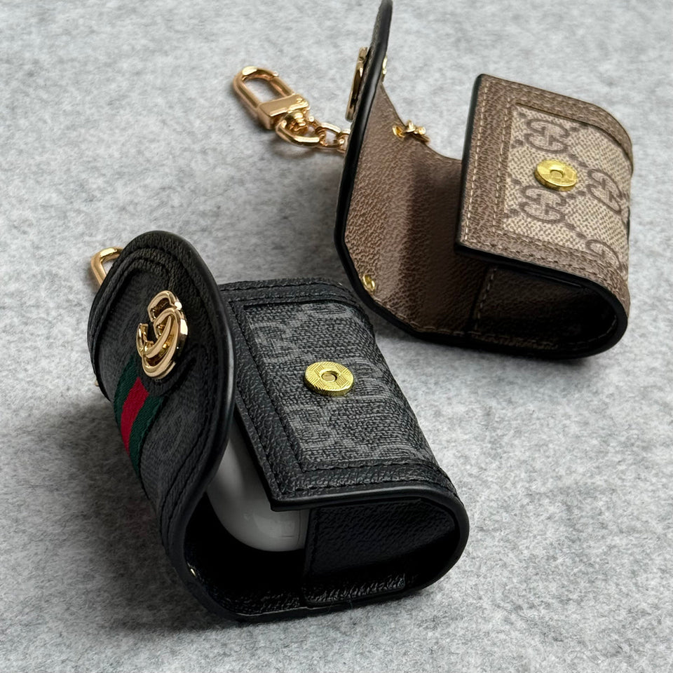 Luxury Branded GG Leather Case For Airpod (Universal Airpod Case)