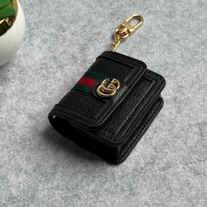 Branded Black GG Leather Case For Airpod (Universal Airpod Case)
