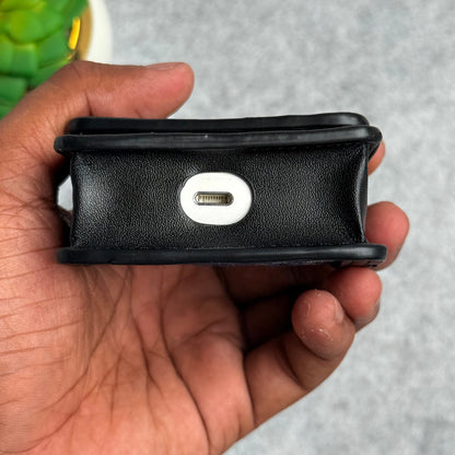Branded Black GG Leather Case For Airpod (Universal Airpod Case)