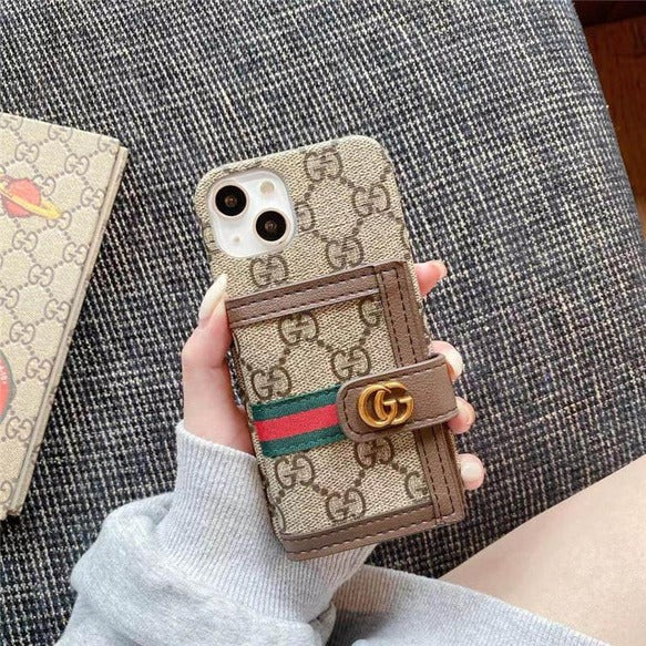 Luxury Brand GG Wallet Case Cover For iPhone