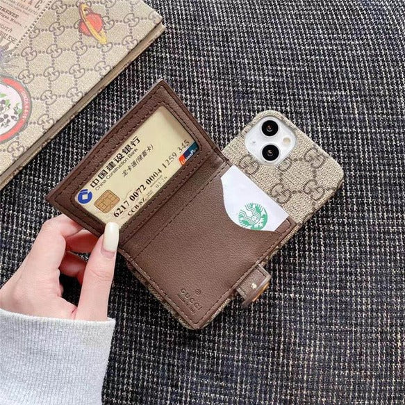 Luxury Brand GG Wallet Case Cover For iPhone