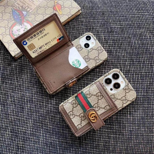 Luxury Brand GG Wallet Case Cover For iPhone