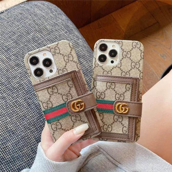 Luxury Brand GG Wallet Case Cover For iPhone