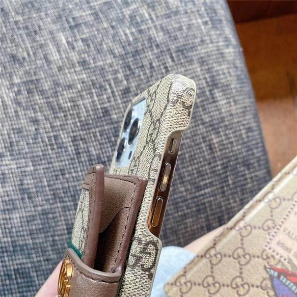 Luxury Brand GG Wallet Case Cover For iPhone