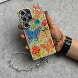 Samsung Galaxy S24 Ultra Luxury Glitter Flower Butterfly Pattern Lens Protection Case Cover