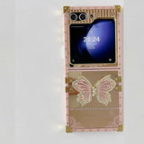 Samsung Galaxy Z Flip 6 Butterfly Glitter Kickstand Case